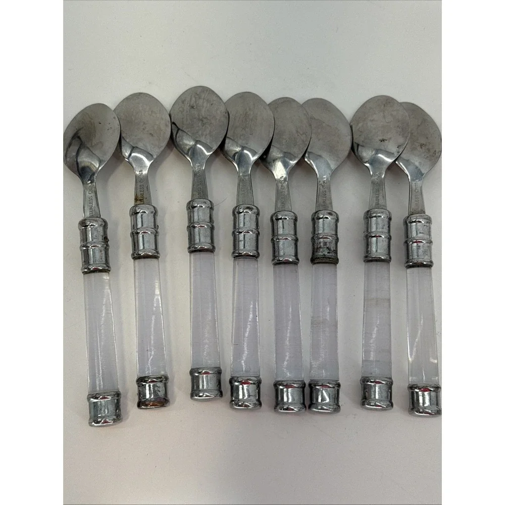 Cambridge Duplex Clear Acrylic‎ Lucite Flatware Set Of 17 Pc
